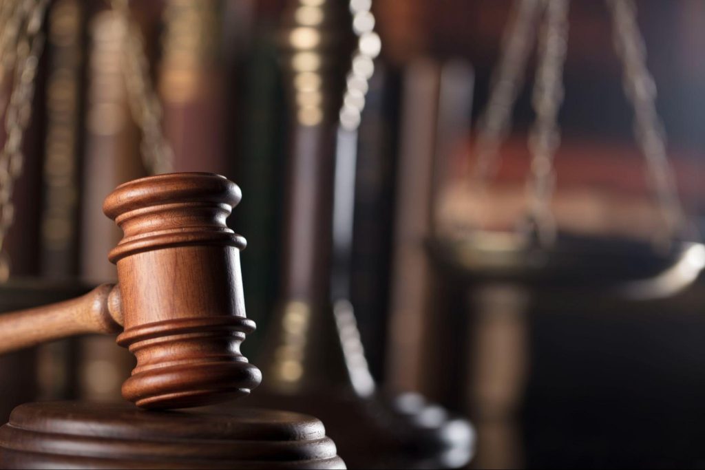 Close-up shot of a wooden gavel